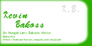 kevin bakoss business card